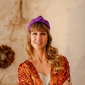 Purple Red Silk knotted headband