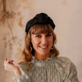 Black silk knotted headband