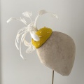 yellow and ivory feather fascinator