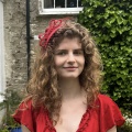 Simple red fascinator with bow Holly Young