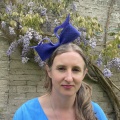 Royal blue headband bow fascinator