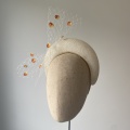 ivory headband with peaches on veiling ivory headband with peaches on veiling