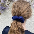 Navy silk scrunchie by Holly Young Navy silk scrunchie by Holly Young
