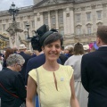 black cocktail hat worn to Buckingham palace black cocktail hat worn to Buckingham palace