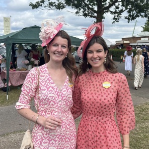 pink and red hats at royal ascot