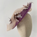 Purple wedding hat with ferns