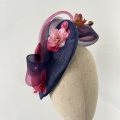 navy and pink occasion hat