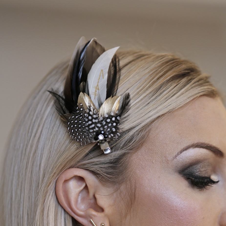 Feathered hair ornament store