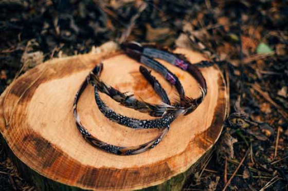 Pheasant feather hair band