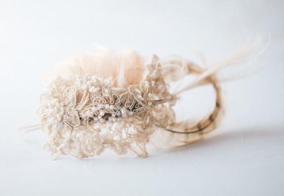 Champagne Lace Headpiece