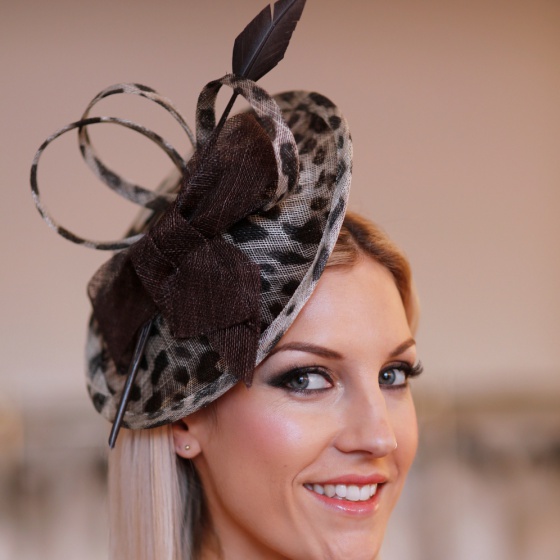 'Lydia' Leopard Print Disk Hat