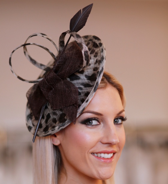 'Lydia' Leopard Print Disk Hat