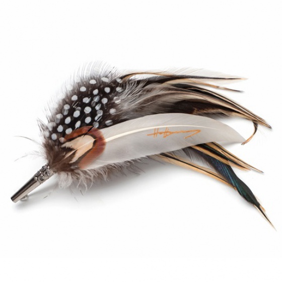 Spotted Feather Brooch Pin