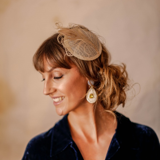 'Pippa' Nude & gold cocktail hat 'Pippa' Nude & gold cocktail hat