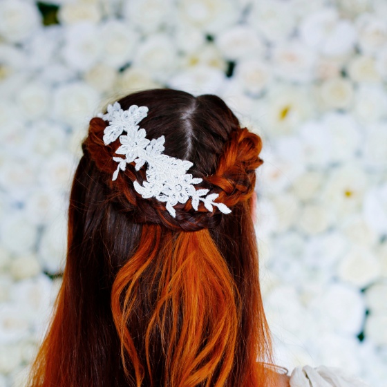 Ivory lace hair vine