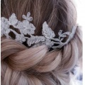 Silver lace hair vine