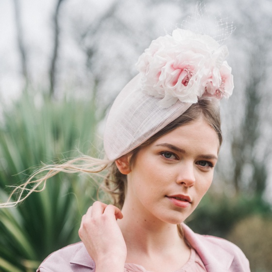 'Bleujen' nude pink floral hat