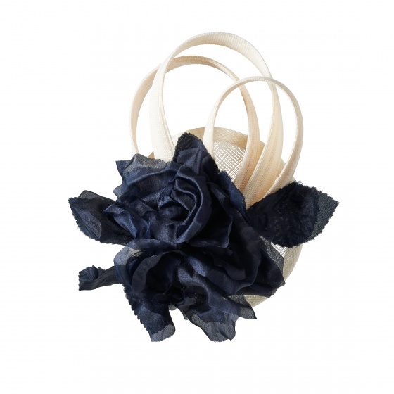 'Lamorran' navy flower fascinator