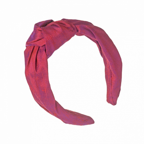 'Beatrix' Silk turban headband Ruby Red