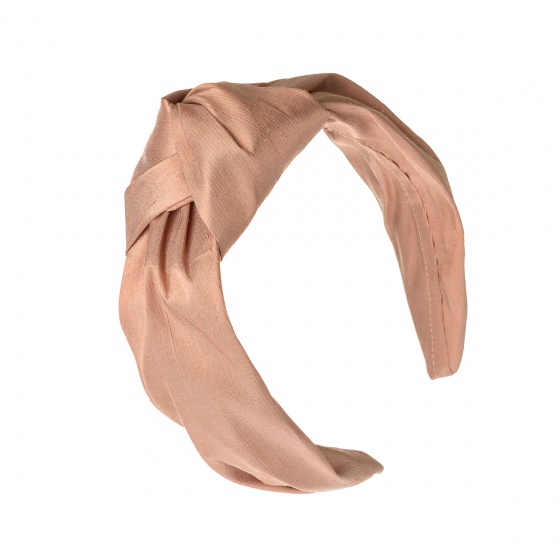 'Beatrix' silk turban headband Dusky Peach