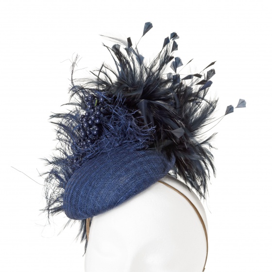 'Coralie' cocktail hat in navy