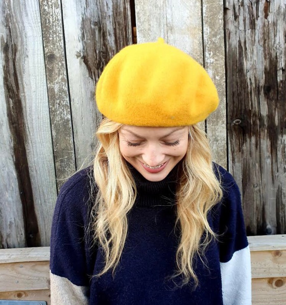 'Bacall' yellow beret