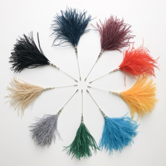 Ostrich feather hat pins