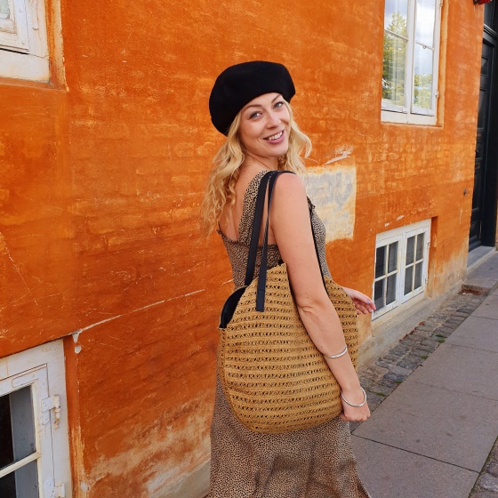 'Bacall' black beret with custom options