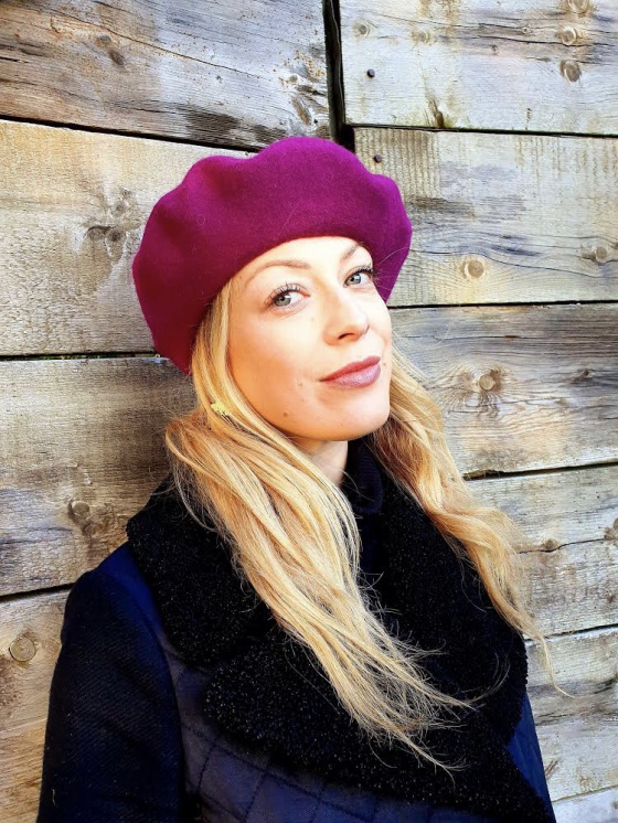 'Bacall' magenta beret