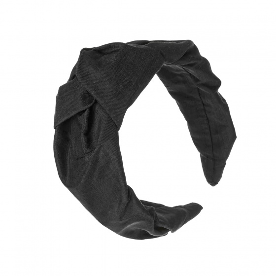 'Beatrix' silk turban headband Jet Black