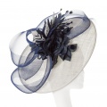 'Aubry' navy & Ivory swirling disk