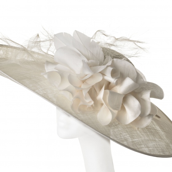 'Hera' Ivory wide brim hat