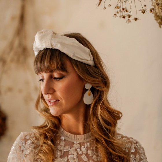 'Beatrix' Ivory Spot Headband