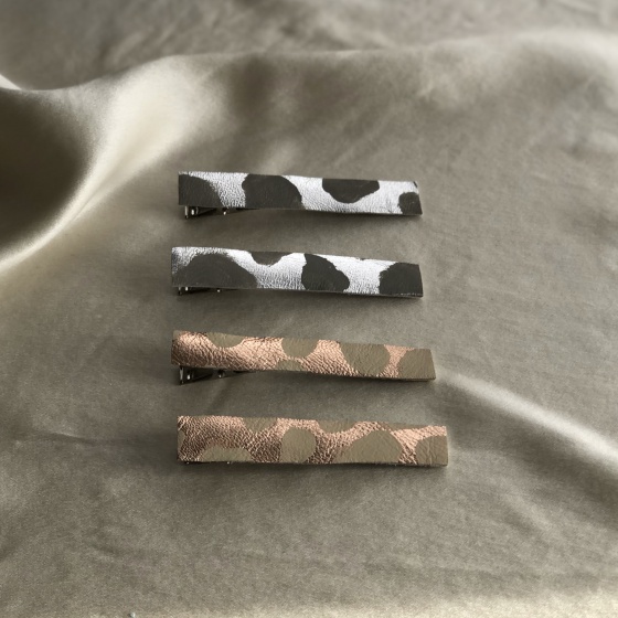 'Nibble' Painted leather clips