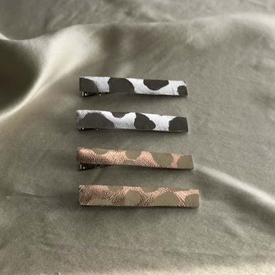 'Nibble' Painted leather clips