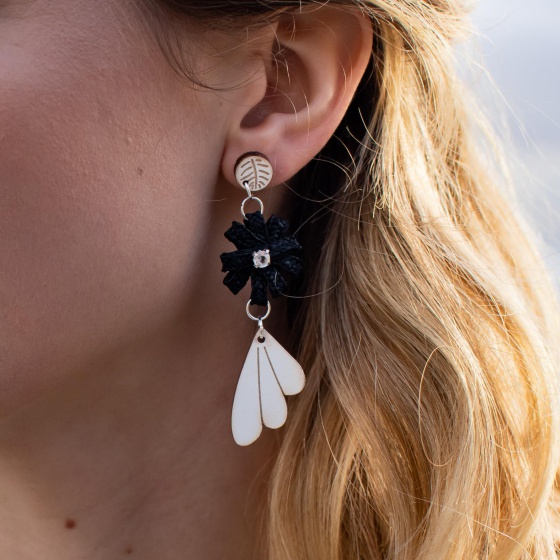 'Hannah' Earrings in Black