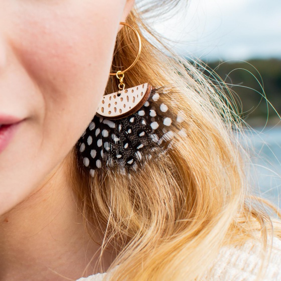 'Kate' Guineafowl Earrings 'Kate' Guineafowl Earrings