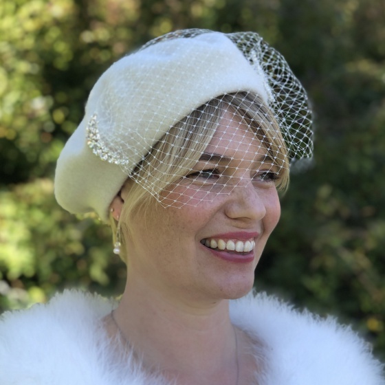 'Bacall' Ivory beret 'Bacall' Ivory beret