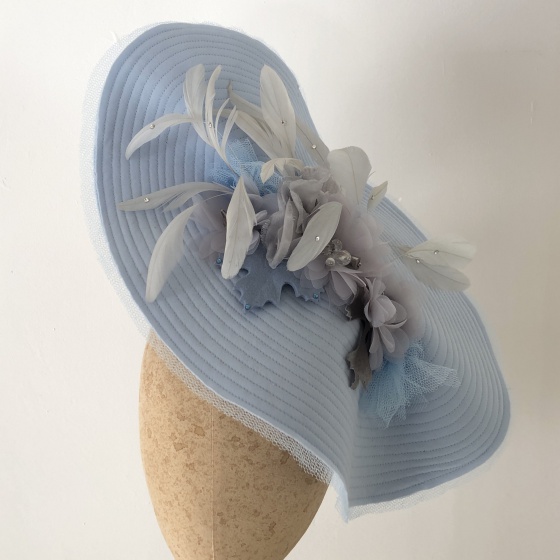 'Lagoon' Blue and silver hat