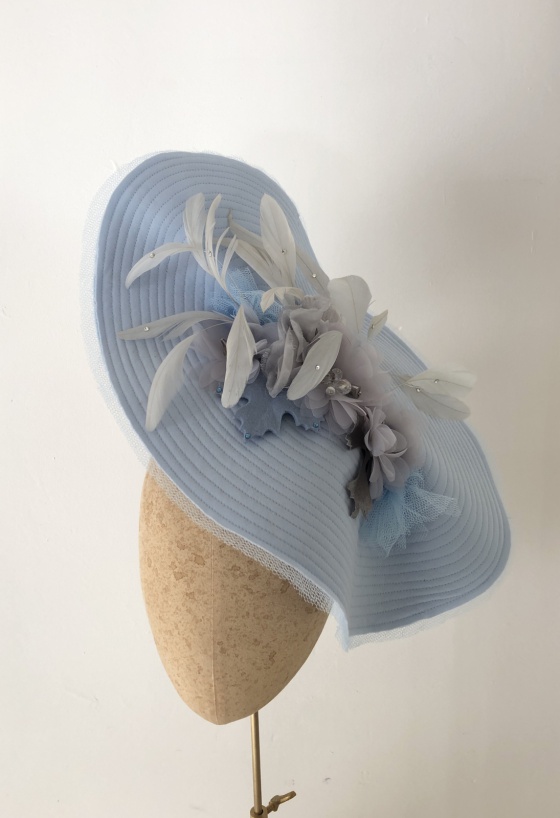 'Lagoon' Blue and silver hat