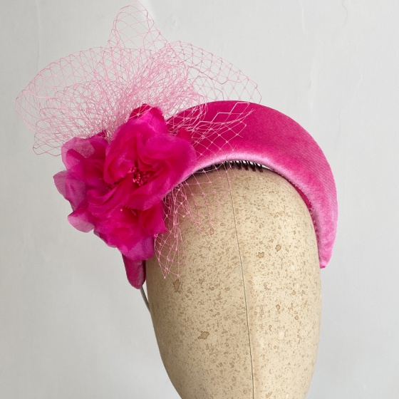 'Layla' pink velvet crown band 'Layla' pink velvet crown band
