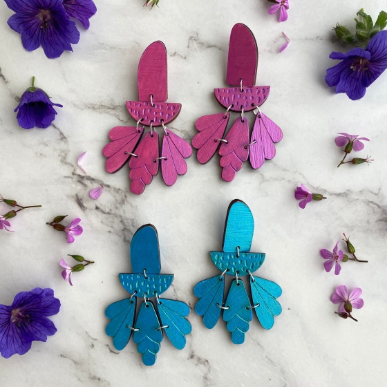 'Rosie' Painted Earrings