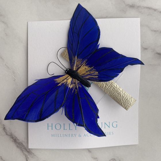 'Winged Dancer' Blue butterfly hair clip