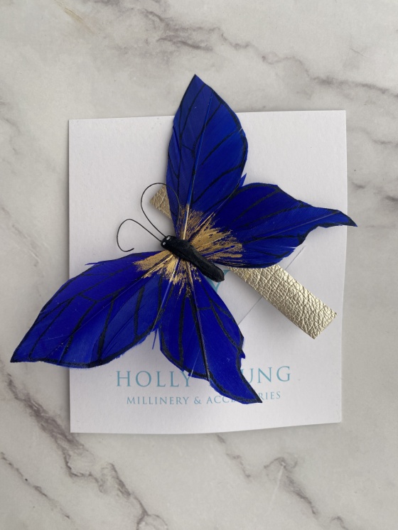 'Winged Dancer' Blue butterfly hair clip