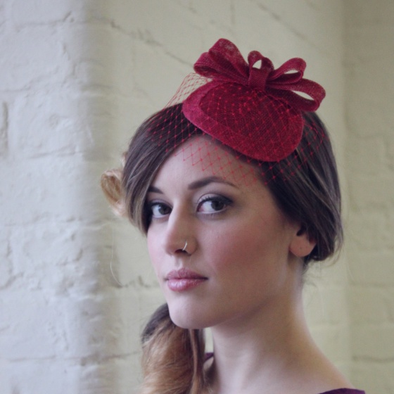 'Loretta' Red Headpiece