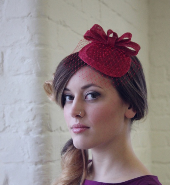 'Loretta' Red Headpiece