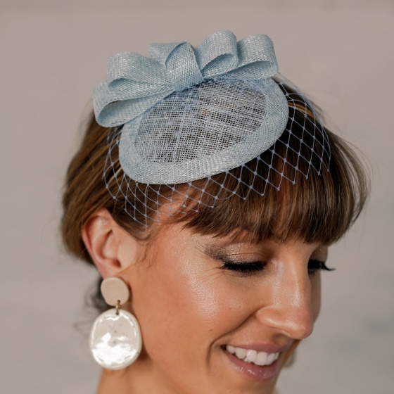 'Loretta' Light Blue Headpiece