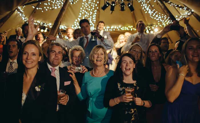 wedding reception in a tipi