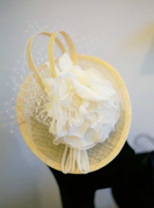 cream and ivory hat for wedding races